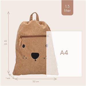 Worek plecak Beary Excited Brown KIDZROOM