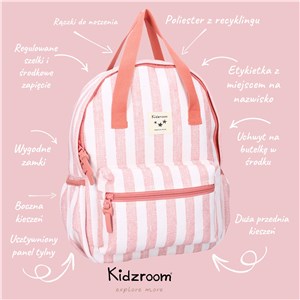 Plecak dla dzieci L Stripe Frenzy Pink KIDZROOM