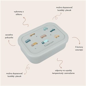 Lunchbox pojemnik silikon KIDZROOM Sweet Cars