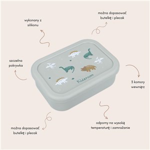 Lunchbox pojemnik silikon KIDZROOM Small Dino