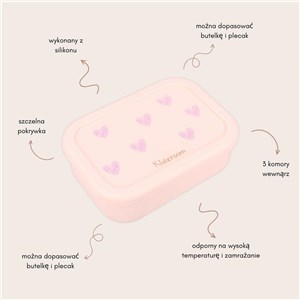 Lunchbox pojemnik silikon KIDZROOM Magical Heart