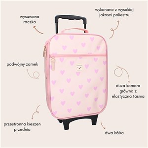 Walizka dla dzieci KIDZROOM Magical Heart pink