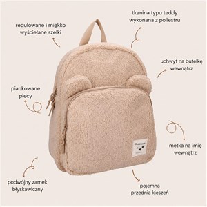 Plecak dla dzieci Beary Excited Beige KIDZROOM - zdjęcie 5