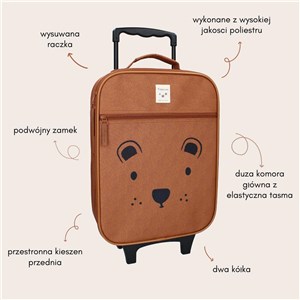 Walizka dla dzieci KIDZROOM Big Teddy Bear brown