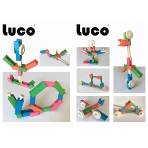 Klocki konstrukcyjne z kółkami LUCO LARGE 36 szt