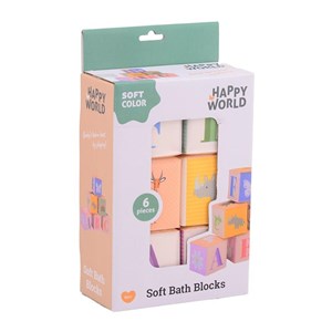 Miękkie kostki do kąpieli i zabawy Happy World 0m+