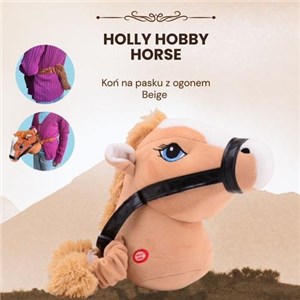 Holly Hobby Horse koń na pasku z ogonem beige
