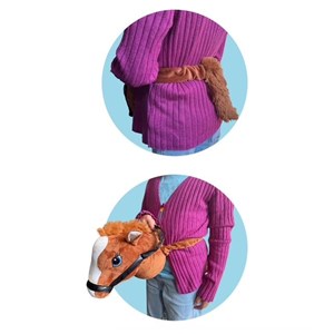 Holly Hobby Horse koń na pasku z ogonem beige