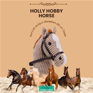 Holly Hobby Horse koń LUX na kiju dźwięk 80cmTaupe