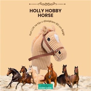 Holly Hobby Horse koń LUX na kiju dźwięk 80cmBeige