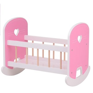 Drewniana kołyska Baby Rose dla lalek 35-45 cm