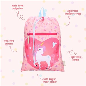 Worek plecak PRET Happy Unicorn pink