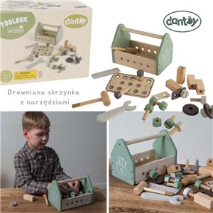 Drewniana skrzynka z narzędziami DANTOY 26 części