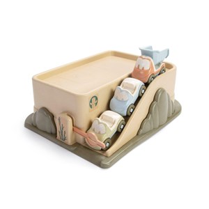 BIO garaż z 3 autami i kartonowe zabawki