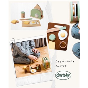 Drewniany toster i zestaw śniadaniowy DANTOY