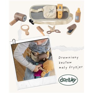 Drewniany zestaw BARBER FRYZJER dla dzieci DANTOY