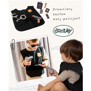Drewniany zestaw MAŁY POLICJANT dla dzieci DANTOY