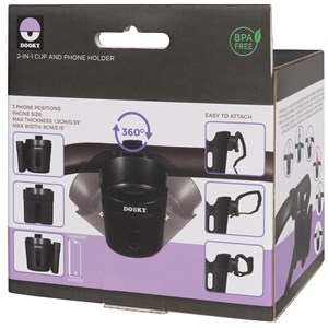 Uchwyt 2w1 na kubek i telefon do wózka Dooky