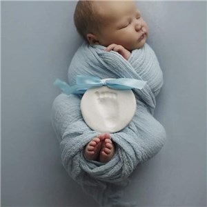 Gipsowa zawieszka odcisk ze wstążką Happy Hands