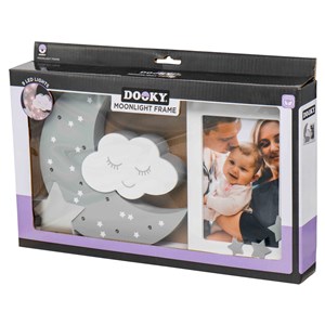 Ramka do zdjęć z lampką LED Moonlight DOOKY grey