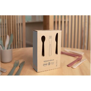 TINY BIObased Sztućce dla dzieci 2 set Mocca/Olive