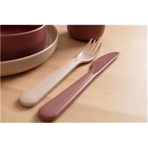 TINY BIObased Sztućce dla dzieci 2 set Mocca/Olive