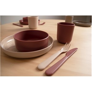 TINY BIObased Sztućce dla dzieci 2 set Mocca/Olive