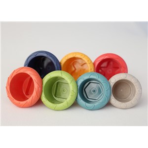 Tęczowa wieża z kubków do układania TOLO Bio 6m+