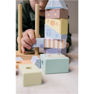 Drewniane klocki kamieniczka The Wildies Family