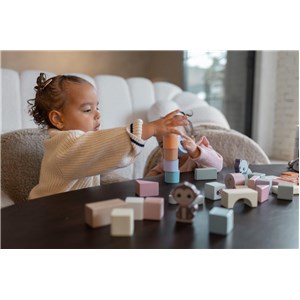 Drewniane klocki w wiaderku The Wildies Family