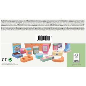 Drewniany kosz z zakupami i skanerem