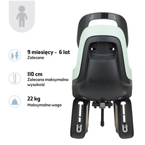 Fotelik row.Bobike GO bagażnik MIK HD Mint Marshm