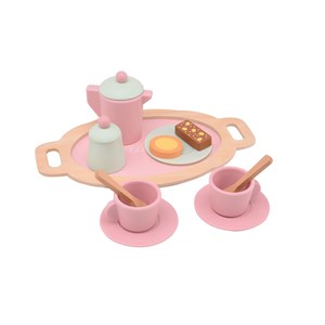 Drewniany zestaw do herbaty Tea set pink