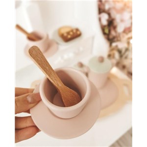 Drewniany zestaw do herbaty Tea set pink