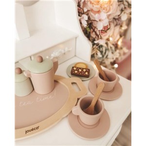 Drewniany zestaw do herbaty Tea set pink