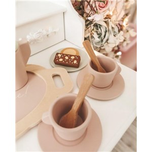 Drewniany zestaw do herbaty Tea set pink