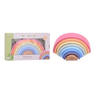 Drewniana pastelowa tęcza JOUECO 8 elem.