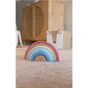 Drewniana pastelowa tęcza JOUECO 8 elem.