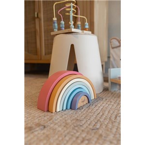 Drewniana pastelowa tęcza JOUECO 8 elem.