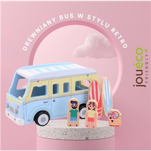 Drewniany camper bus w stylu retro JOUECO