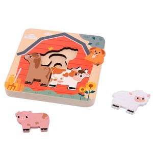 Drewniane puzzle warstwowe FARMA Joueco