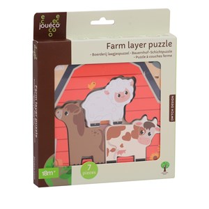 Drewniane puzzle warstwowe FARMA Joueco