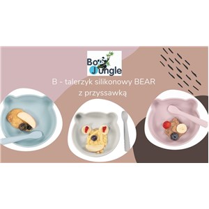 B-Talerzyk silikonowy Bear z przyssawką Pink