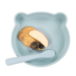 B-Talerzyk silikonowy Bear z przyssawką Blue mint