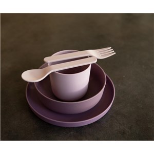 B-Zestaw naczyń 5 elem. BIOplastik CPLA purplepink