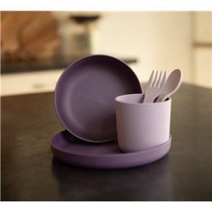 B-Zestaw naczyń 5 elem. BIOplastik CPLA purplepink