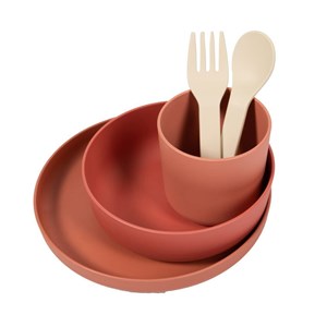 B-Zestaw naczyń 5 elem. BIOplastik CPLA terracotta