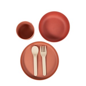 B-Zestaw naczyń 5 elem. BIOplastik CPLA terracotta