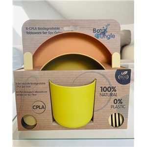 B-Zestaw naczyń 5 elem. BIOplastik CPLA ochre