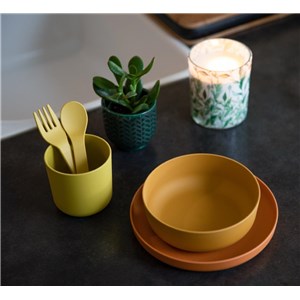 B-Zestaw naczyń 5 elem. BIOplastik CPLA ochre